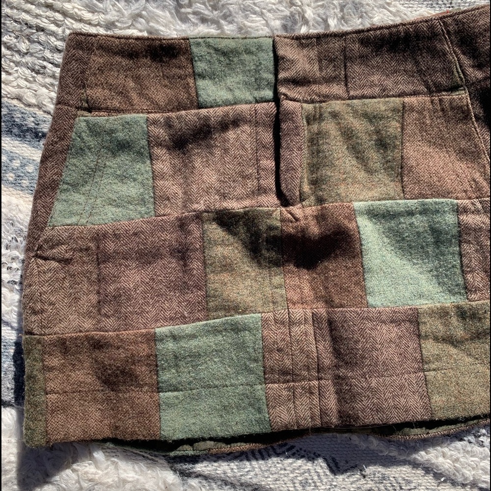 American Eagle Wool Patchwork Miniskirt - image 2